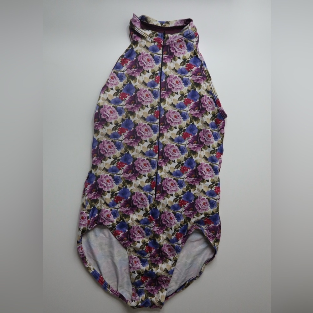 Floral Ballet Leotard with Mesh Back